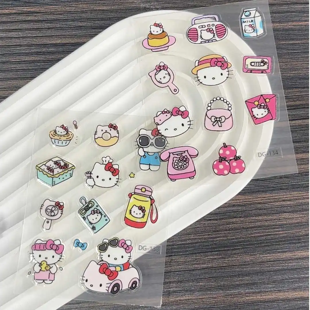 

5D желе 3D наклейки Hellokitty, подходящие для чехлов для телефонов, бутылок с водой, ноутбуков, багажа и милых наклеек для камеры Ccd, подарки
