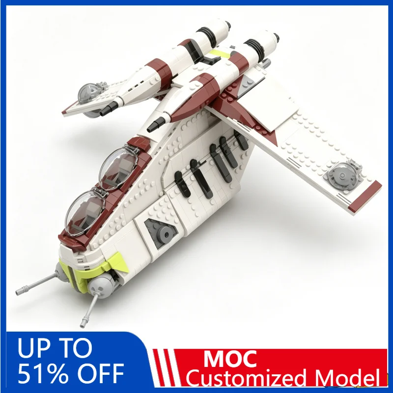 

1278Pcs Clone Wars Republic Gunship Star Building Blocks Diy Educational Assembly Toy Gunship Display Collection Birthday Gift