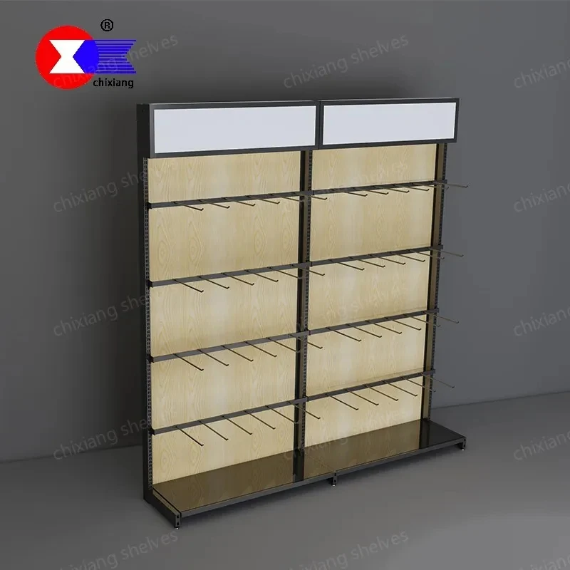 custom.Metal Glass Revolving Showcase LED-Lit Display Racks and Supermarket Shelves Gondola Shelving