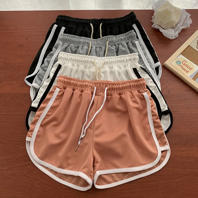 2024 new summer fashion casual shorts women candy color breathable plus size shorts casual women elastic waist sports shorts