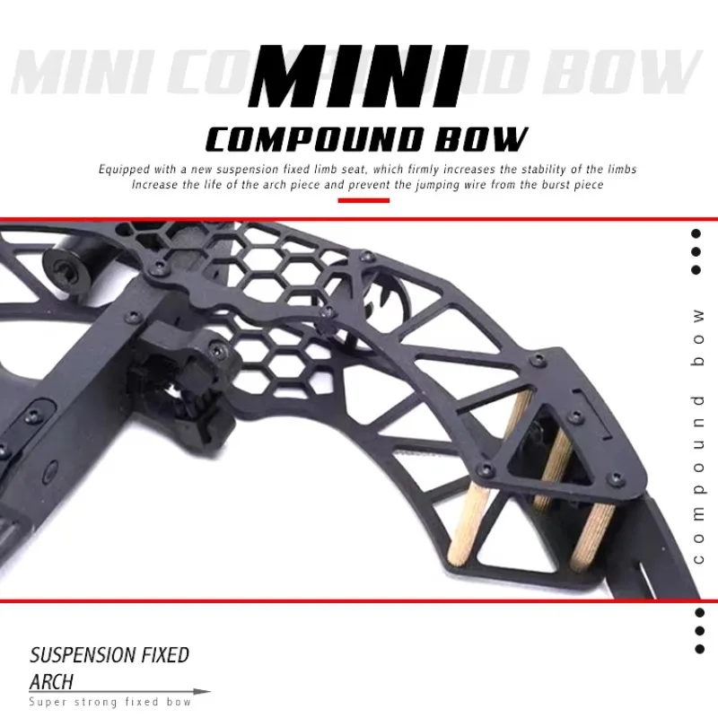 Small Portable Compound Bow 45lb Mini Pulley Bow, Adult Casual Archery Training Equipment