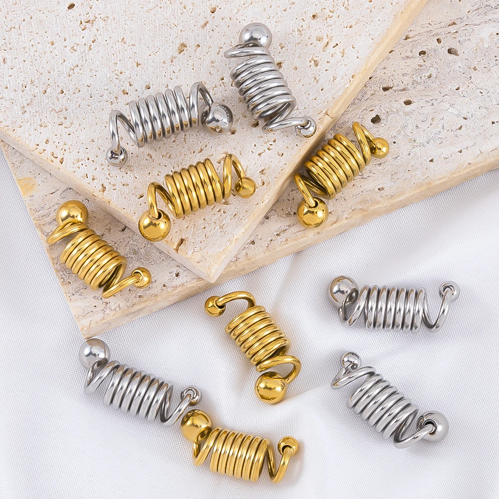 High-Quality 2Pcs Stainless Steel Spring Crimp Connectors for DIY Necklaces Bracelets Jewelry Making Crafting Supplies Wholesale