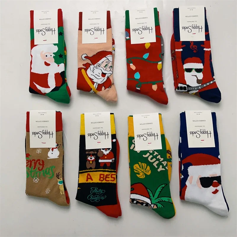 Happy Socks donna uomo natale babbo natale festivo natale cotone ricco novità calzini natalizi 36-40