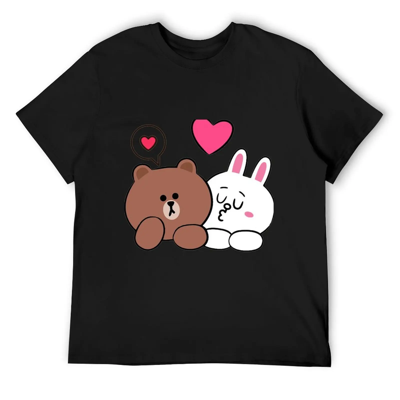 

Brown and Cony Love T-Shirt gifts for boyfriend topping oversized t shirt funny costumes Men's clothing