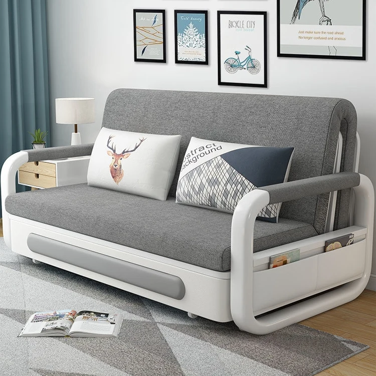 120cm Small Apartment Living Room Multifunctional Simple Modern Single Double Foldable Sofa Bed with Storage