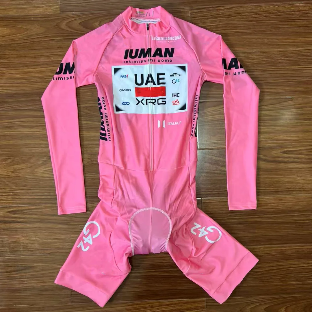 

LASER CUT Skinsuit 2025 UAE XRG TEAM ITALIA Bodysuit LONG SLEEVE Cycling Jersey Clothing Maillot Ropa Ciclismo