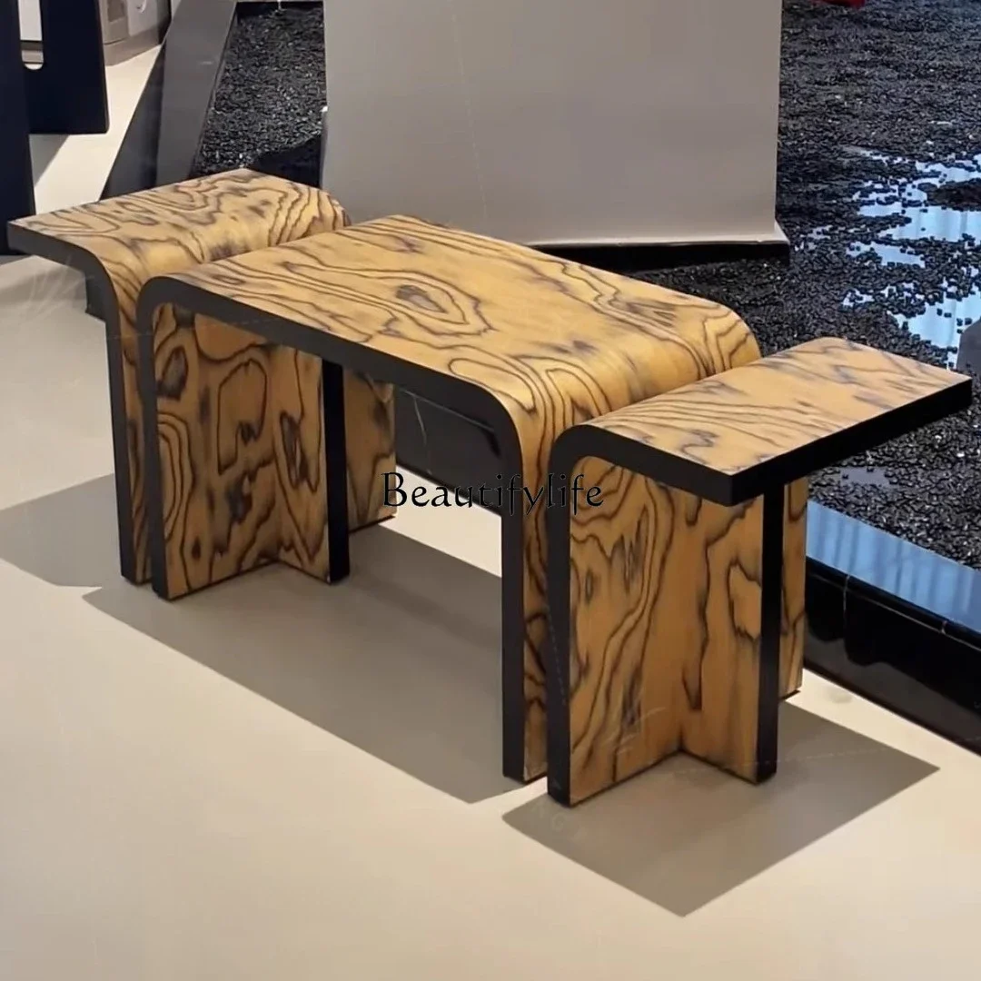 ls51Modern technology retro designer tree stripe bench bedside stool shoe changing stool