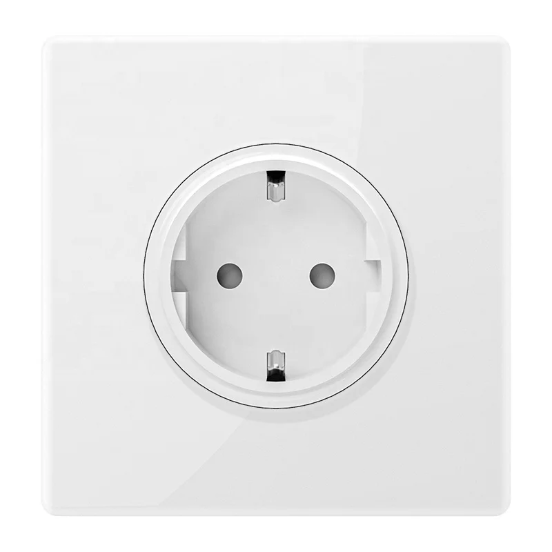 

50PCS OEM EU Standard Ultra-Thin Glass Panel Socket Switches Power Electric Wall Outlet 3/4 AC Outlets German Standard 16A Curre