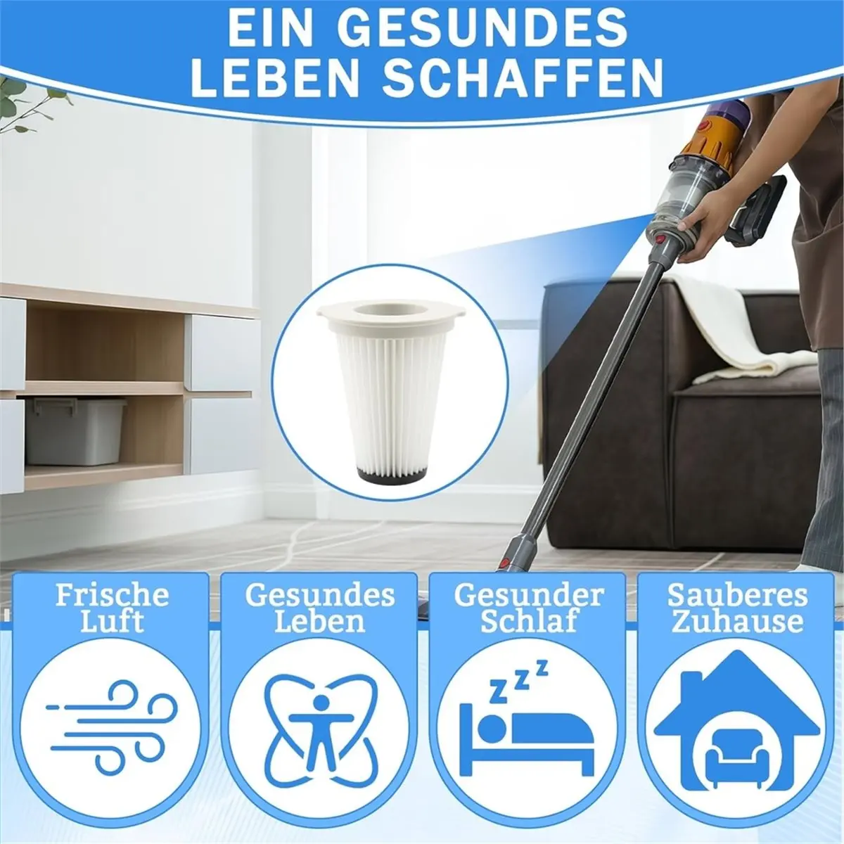 

6Pcs Filter for TE-SV 18 Li Cordless Vacuum Cleaner - Washable & Accessories for Cordless Vacuums