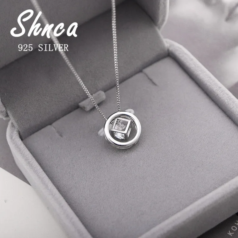 럭셔리 2024 여성용 우아한 925 스털링 실버, 원형 크리스탈 큐브 초커 목걸이, 여성용 칼라 XN288