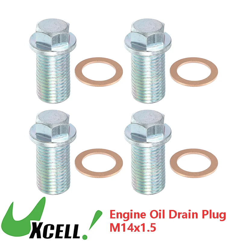 UXCELL Vehicle Engine Oil Drain Plug with Seal Ring 4 Pcs M14x1.5 Engine Oil Drain Screw for Mercedes-Benz E-Class 1993-2016