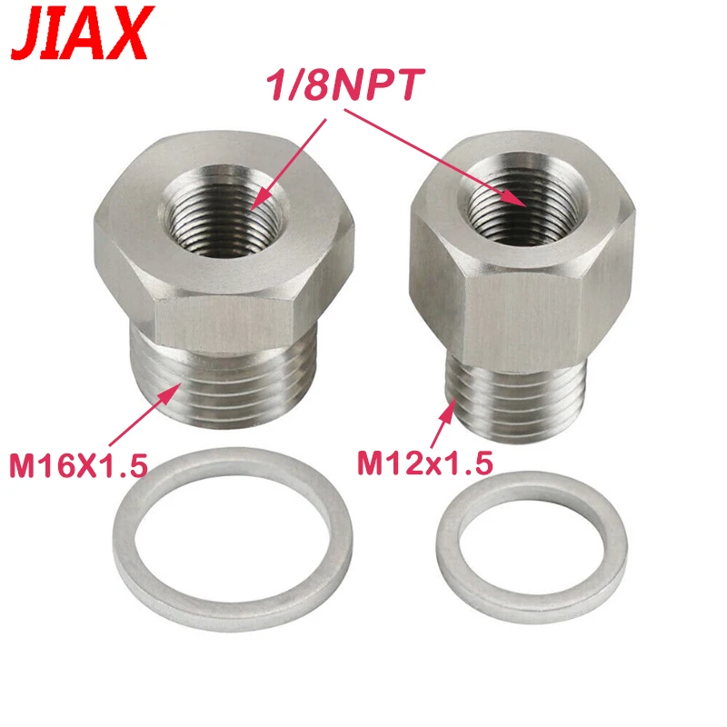 M12x1.5 M16X1.5 Female To 1/8 NPT Male Aluminum New Oil Pressure Sensor Adapter Connector For LS Engine