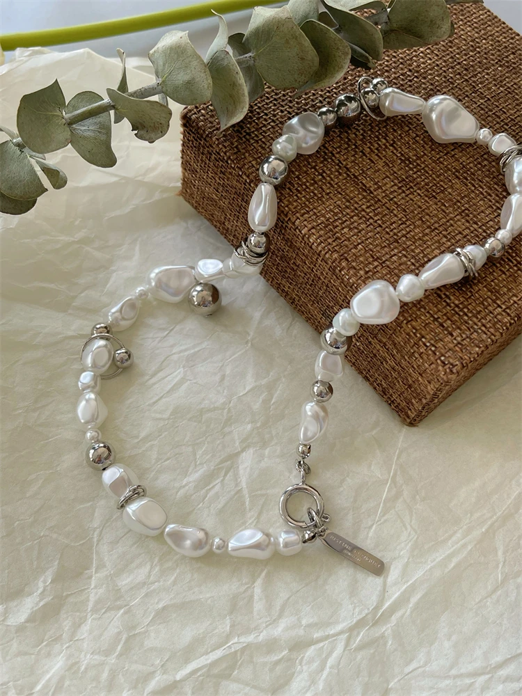 kshmir New imitation pearl necklace. Simple and fashionable splicing. Women\'s jewelry decoration jewelry. Charm necklace. Bi