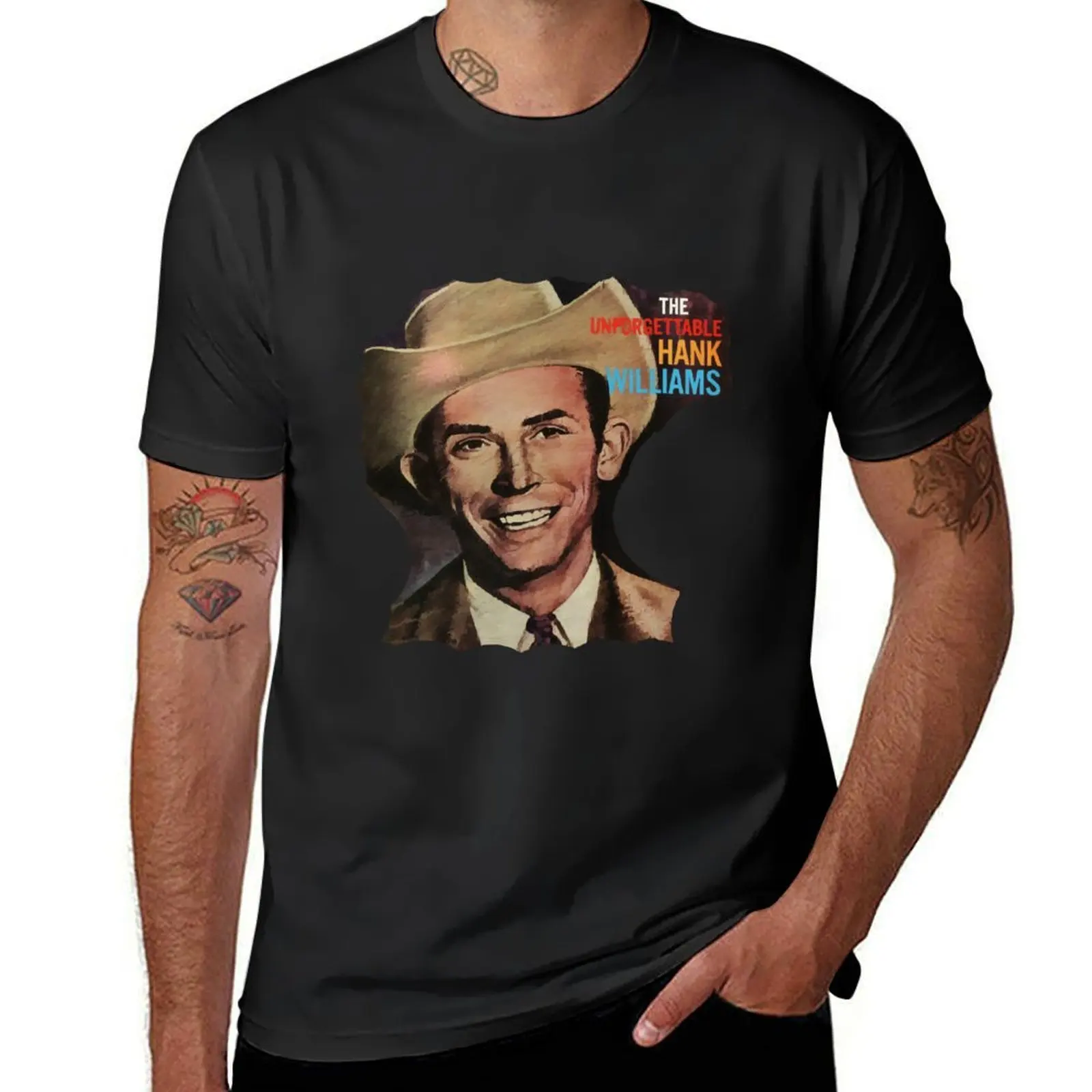 Retro Hank Williams - The Unforgettable Gift Fan T-Shirt Aesthetic clothing heavyweights plain t shirts men