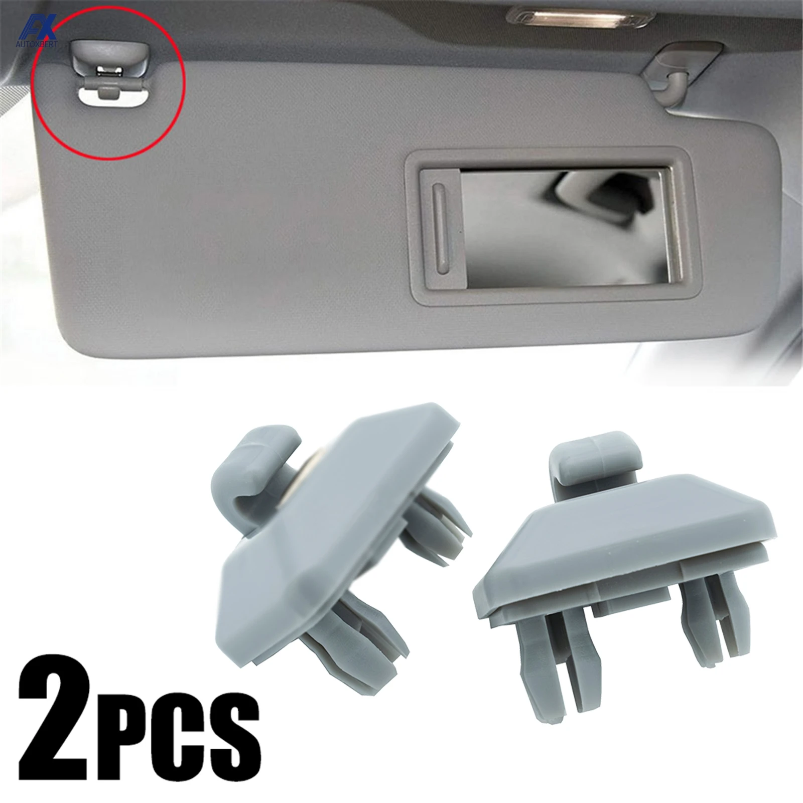 2Pcs Car Sun Visor Clip Bracket Interior Sun Visor Hook for Audi A1 A3 A4 A5 A7 Q3 Q5 B6 B7 B8 S4 S5 Gray 8E0857562A 8U0857562