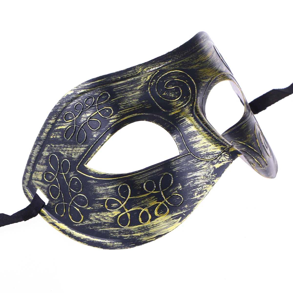 

Half Face Mask Bronze for Men Short Hair Costume Party Accessory Ball Halloween