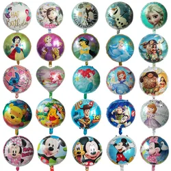 10 Stuks 18Inch Ronde Cartoon Mickey Minnie Folie Ballonnen Pincess Verjaardagsfeestje Decoraties Kids Speelgoed Baby Shower Lucht Globos