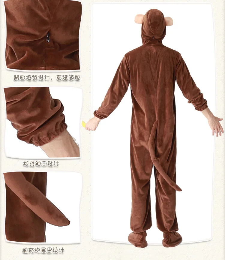 الأسرة مطابقة القرد زي الكبار الاطفال هالوين عيد الميلاد تأثيري الزي فستان بتصميم حالم الحيوان بذلة حزب كرنفال حلي #5