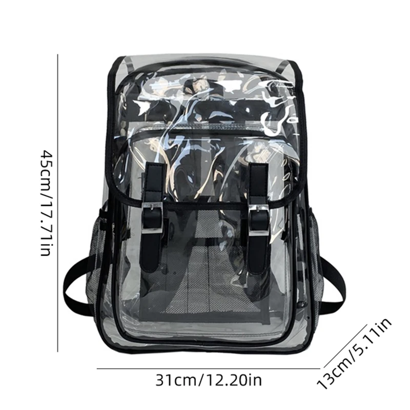 Clear Summer Backpack Transparent PVC Large Bag Waterproof Beach Cell Phone Bag Outdoor Travel Hiking can See Concert Schoolbag