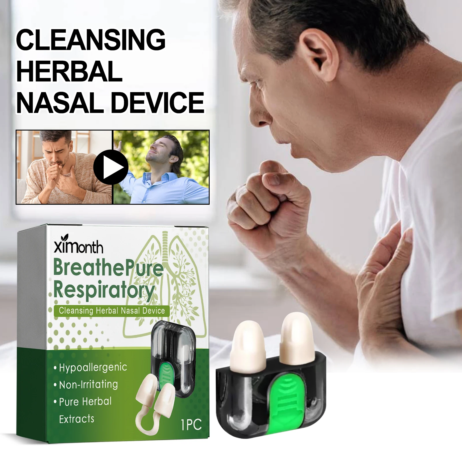 

Ximonth Cleansing Herbal Nasal Device Nasal Care Nose Cleaning Removal Body Impurities Caring Lungs Relief Discomfortion Natural