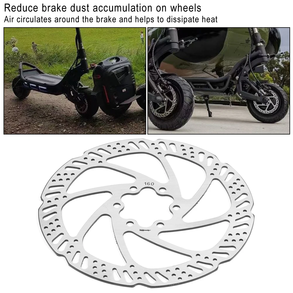 160 mm Scheibenbremse, 6 Löcher, Edelstahl-Rotor, Scheibenbremse mit Schrauben für BURN E2 MAX Elektroroller, Kickscooter-Teile – Detail 2