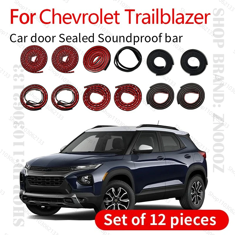 For Chevrolet Trailblazer Car Door Seal Strip Rubber Double Layer Sealing Protector Soundproof Strip Dustproof Seal Strip 12PCS