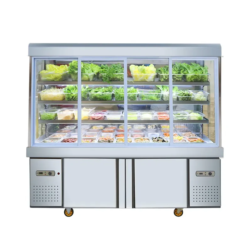 Malatang display cabinet, commercial glass refrigerator, fresh keeping cabinet, vertical refrigerator, storage and ordering cabi