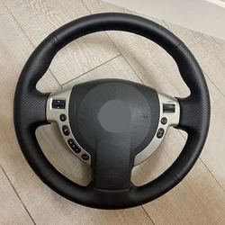 Braid on Steering Wheel For Nissan QASHQAI X-Trail NV200 Rogue Car Steering Wheel Hand Sewing Perforated Leather Protective Trim
