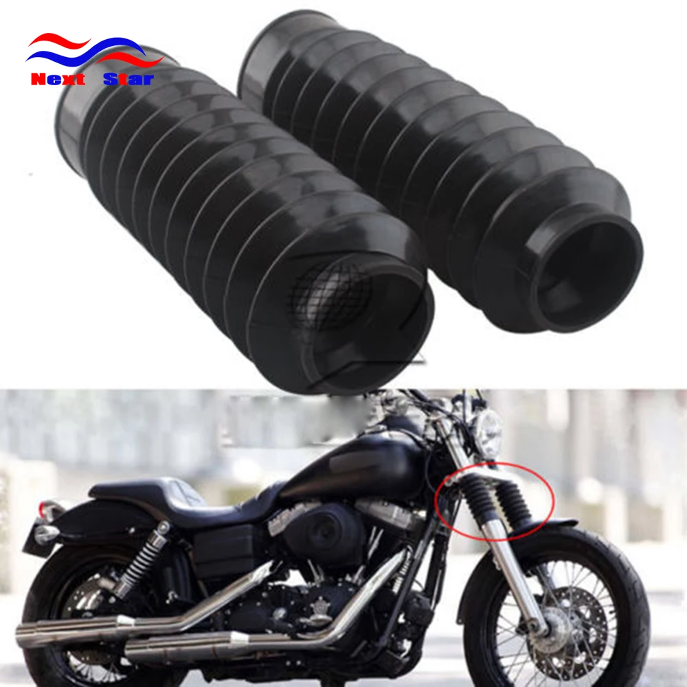 Capa contra poeira para garfo dianteiro de motocicleta, 49mm, botas, amortecedor de borracha para harley dyna fxdwg 2007 2008 2010 2011, bicicleta elétrica da sujeira