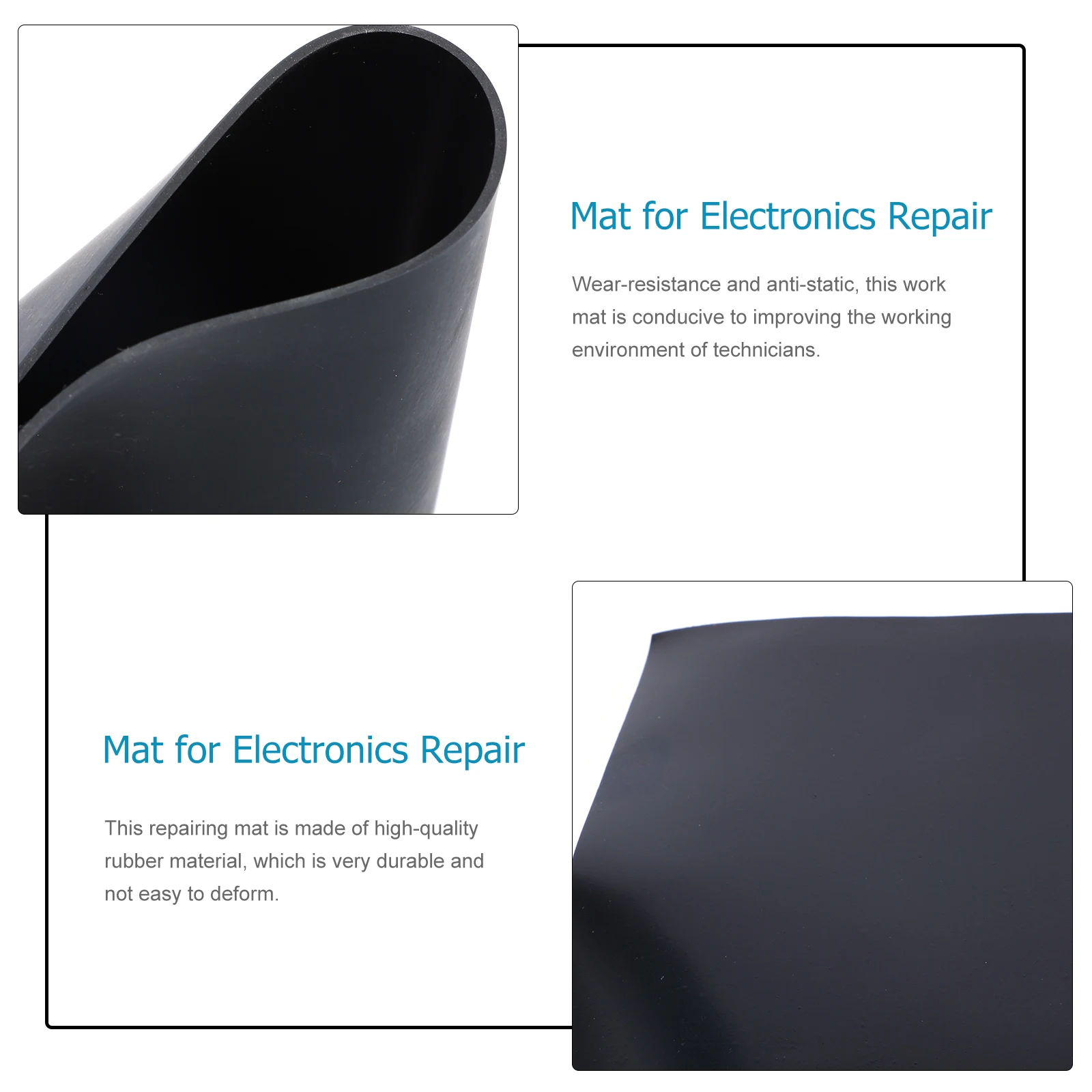

Anti Static Table Mat Heat Resistant Workbench Pad for Electronics Repair Black Rubber Long Lifespan High Temperature