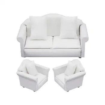 Kanapa dla lalek 1:12 Mini fotel na sofę miniaturowa Sofa lalka akcesoria do domu meble do salonu udawać zabawki