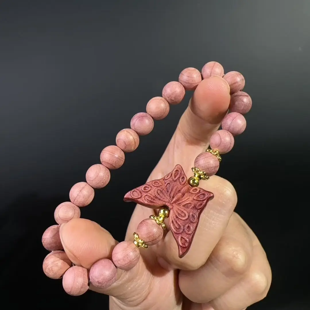 8 مللي متر السرو الدم الخشب فراشة سوار التصميم الأصلي الأقلية العرقية محظوظ بوذا حبة HandString جوكر حبة المسبحة الصينية