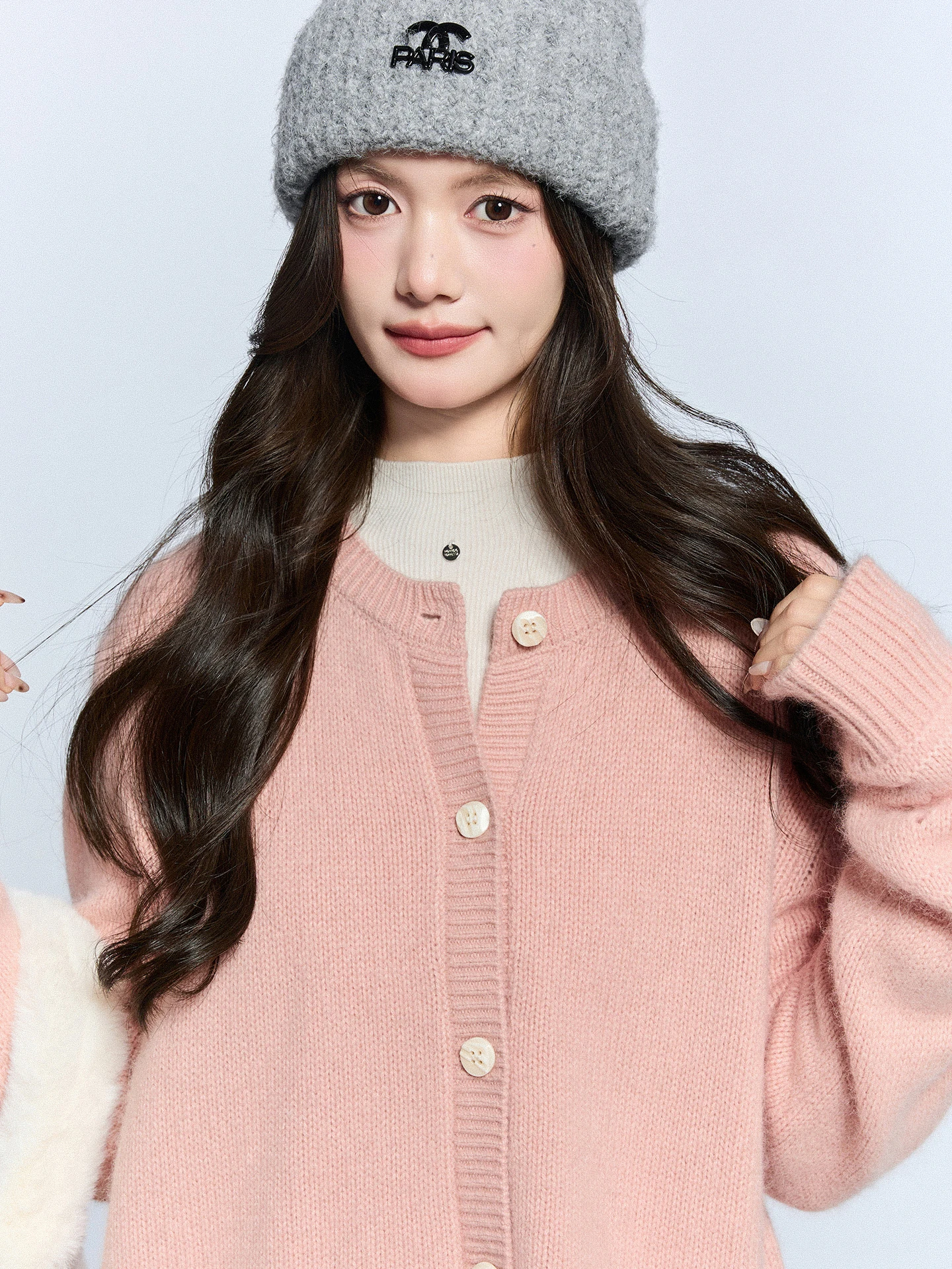 

Soft Pink Knitted Sweater Women's Faionable Winter Cardigan Comfortable Nurturing Sle Hook Stitch Hollow out Design Long ...