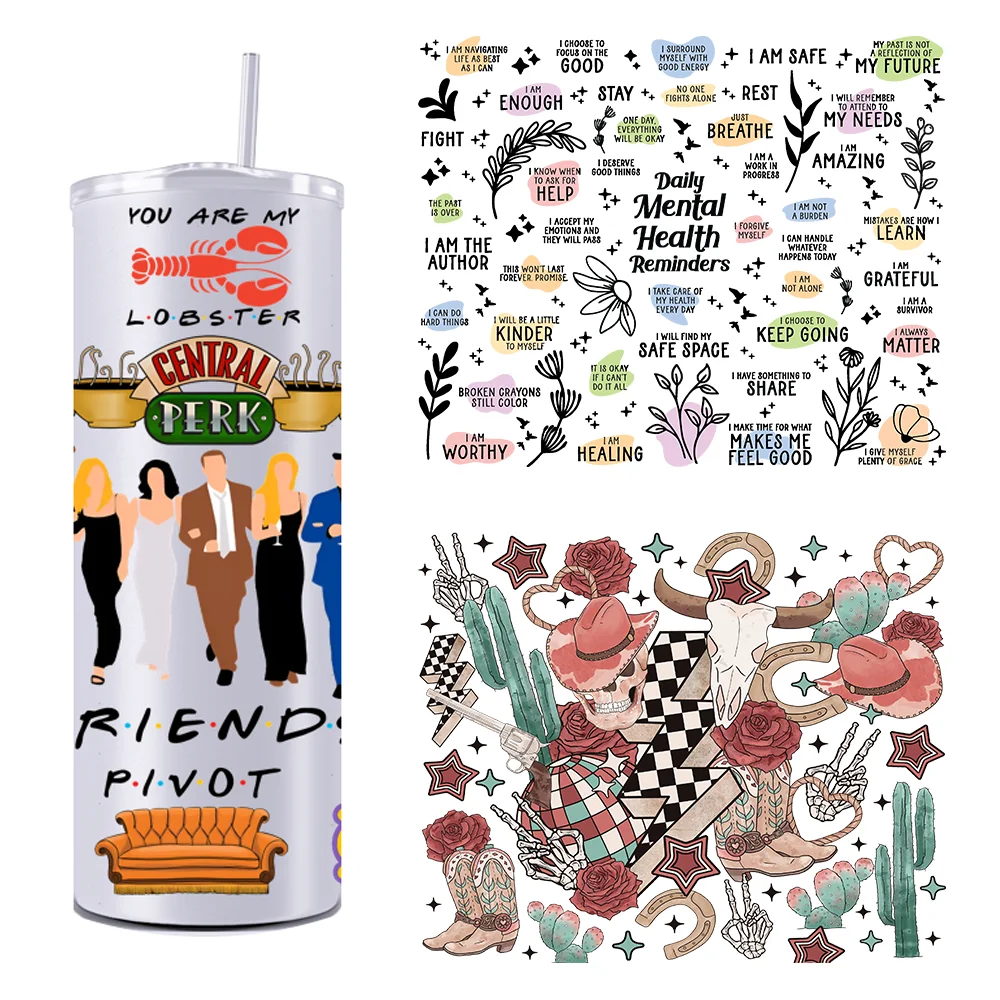 

Inspirational Quotes Friends 20OZ UV DTF Straight Wrap Transfers Stickers Custom Labels DIY Durable Waterproof Logo For Tumbler