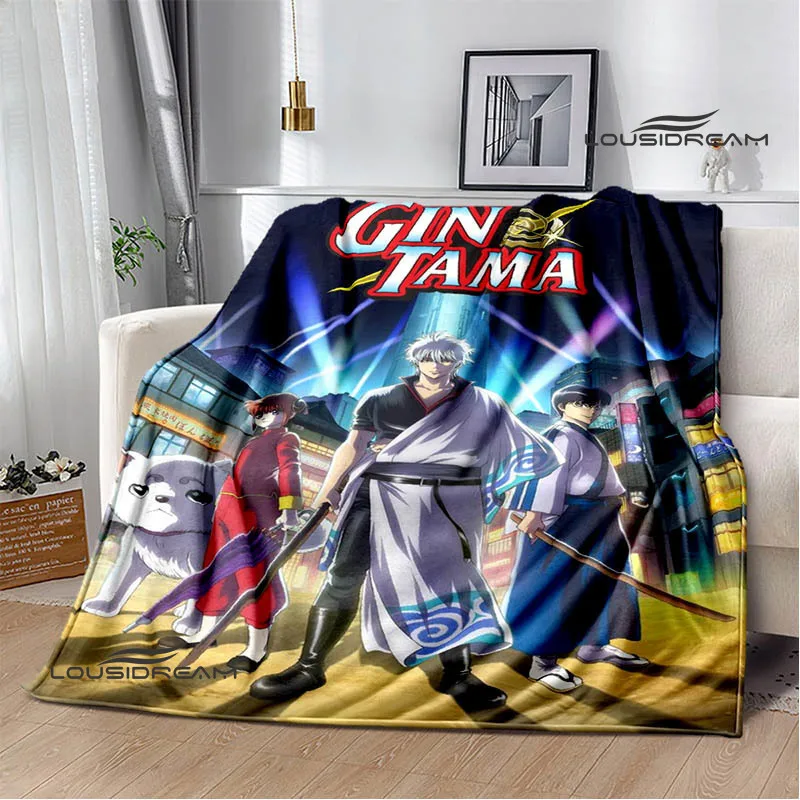 GINTAMA Cartoon Printed blankets Picnic blanket Warm Flannel blankets Home bed linings blankets for beds Birthday Gift