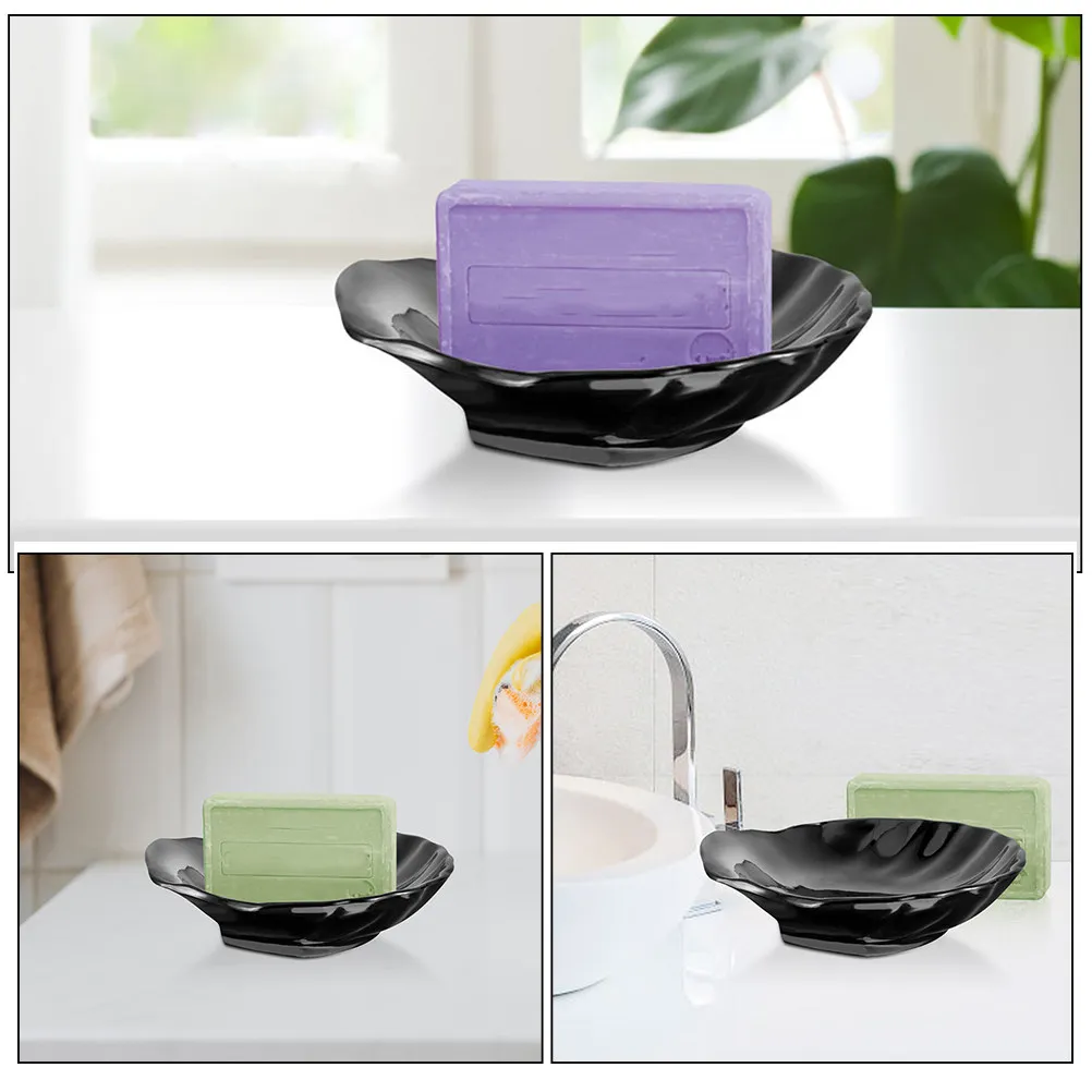 2Pcs Shell Soap Holder Elegant Design Bathroom Accessory Non Slip Smooth Surface Reusable Plastic Soap Dish
