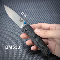 BM 533-3 Carbon Fiber Handle s30v Drop Point Blade Pocket Folding Knife Outdoor Tactical Pocket Survival Hunting Rescue Knife