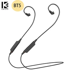KBEAR BT5 Bluetooth 5.1 Upgrade Cable 2PIN/QDC/TFZ SBC/AAC Protocol Wireless Headset HD Mic Earhook IEM For KZ Earphone KS1 KS2