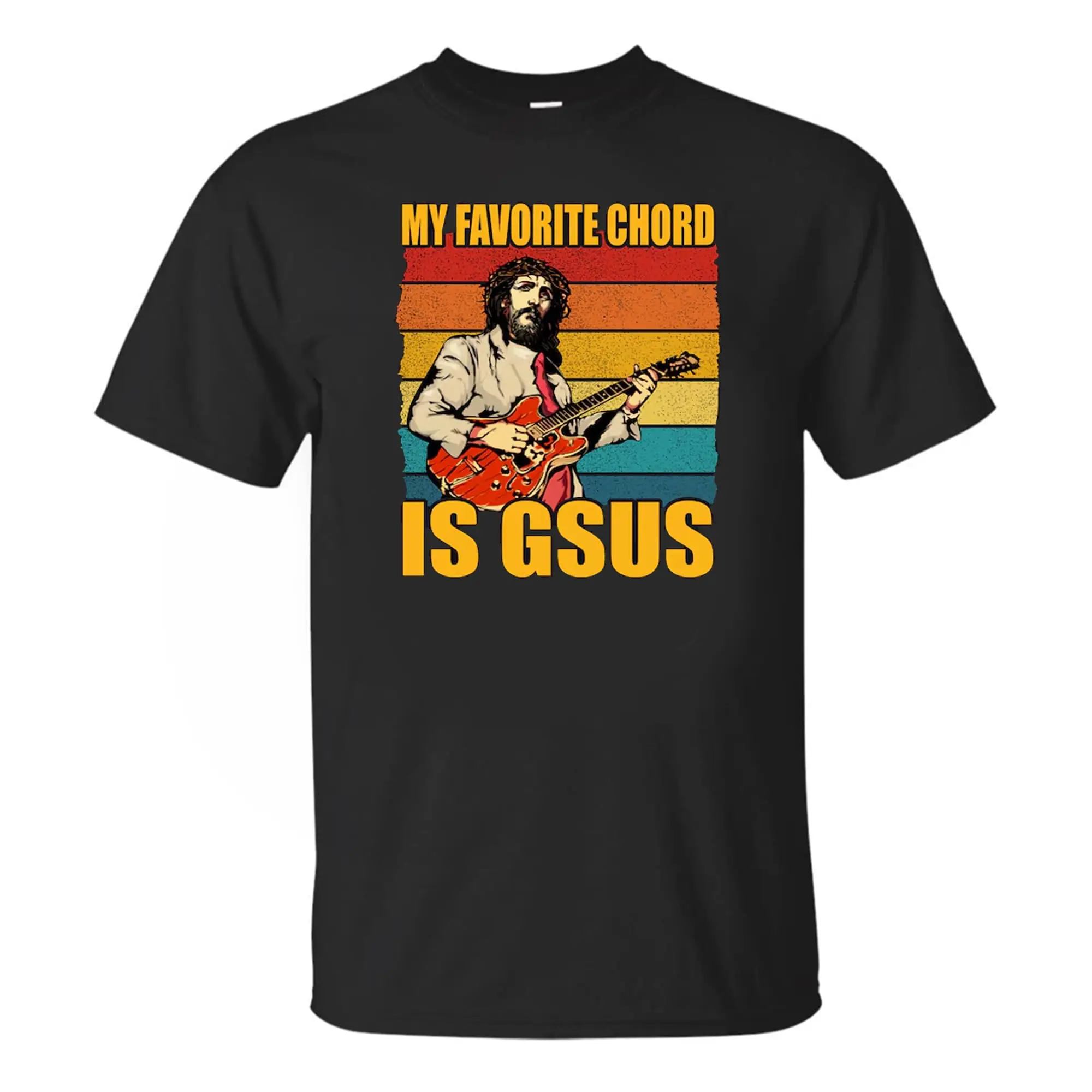 My Favorite Chord is Gsus  Playing Guitar Vintage T-Shirt,   Funny   Christian Shirt Black,Anime Graphic T-shirts fo