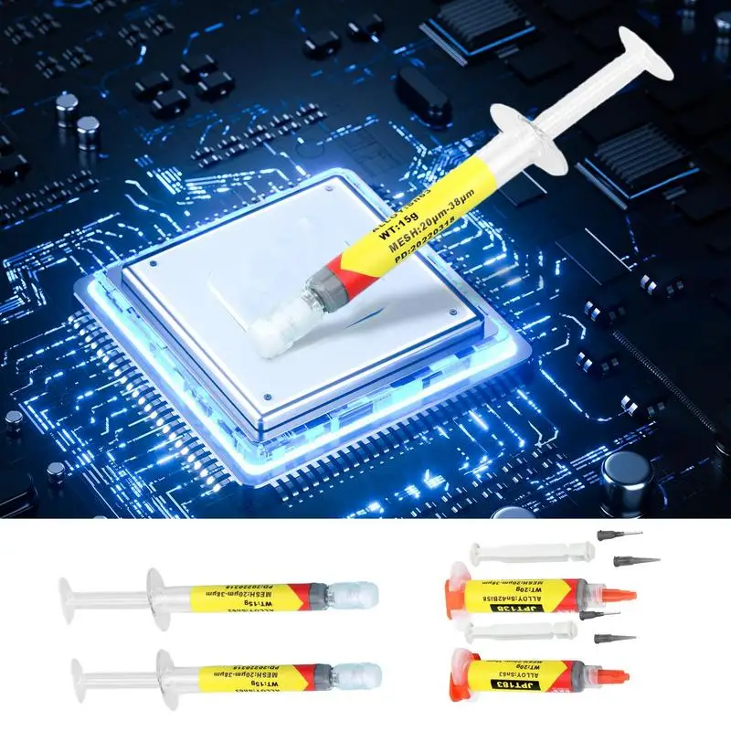 Pasta solder perbaikan Chip, ramah lingkungan bebas timah suhu rendah pasta solder 138 ℃ tanpa pembersih pasta solder