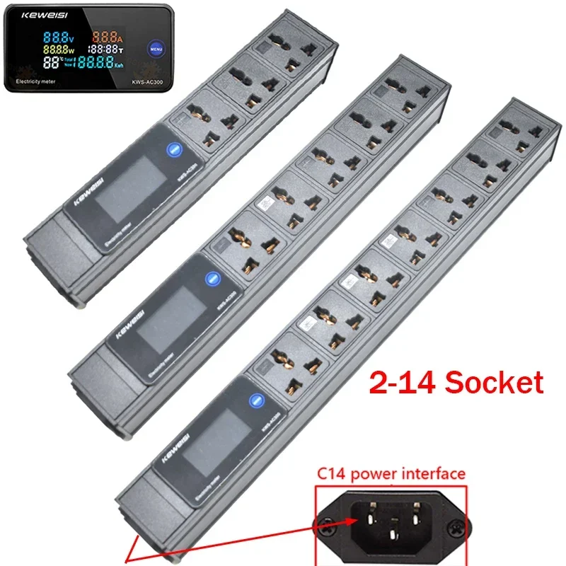 

Digital Ampermeter Power Energy Voltmeter Ammeter Power Strip Metal Shell 2/3/4/5/6/7/8/9/10/11 Universal Socket C14 interface