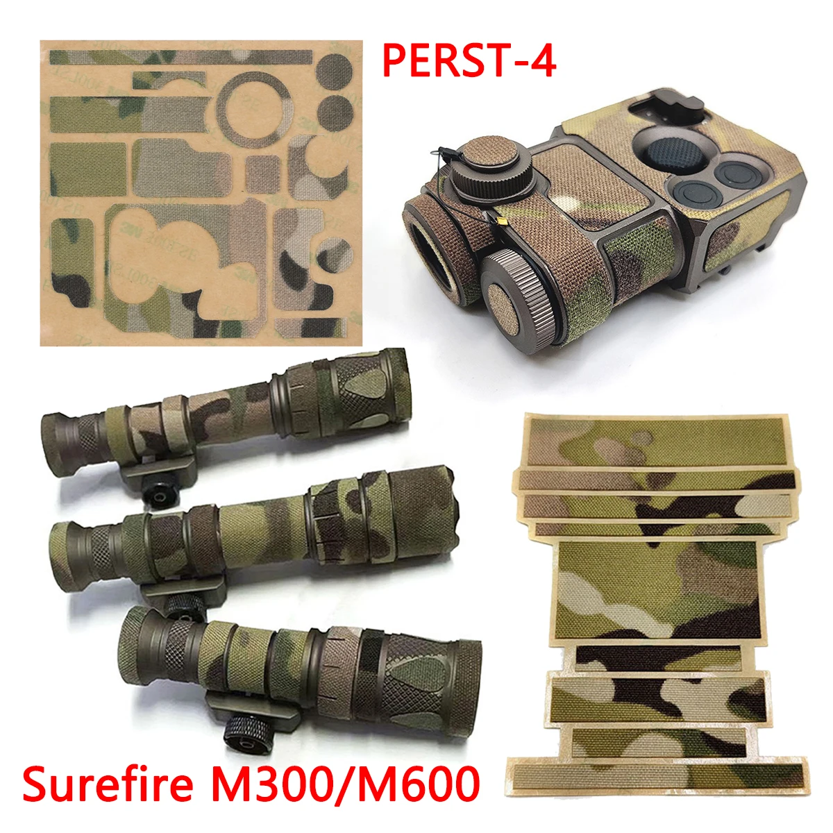 Tactical Zenitco Perst 4 Surefire M300B M600B Flashlight With Wrap Sticker Fit M300V M600V Protect Optical Sticker Adjust Ligvht