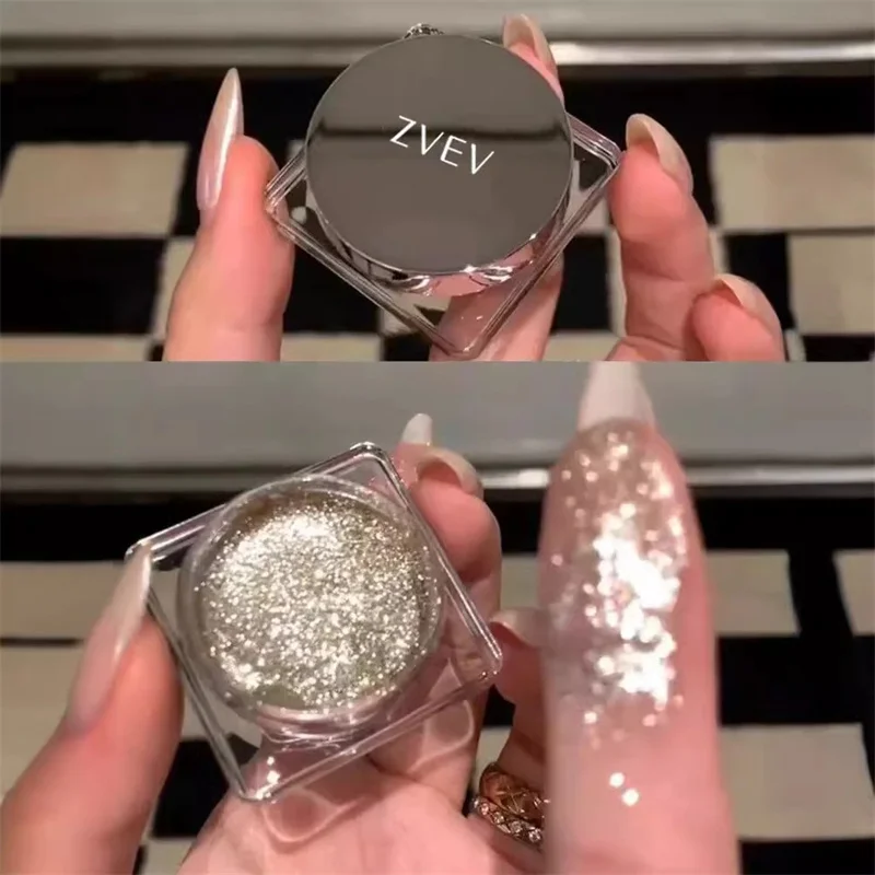 Ombretto monocromatico con glitter Palette di diamanti luccicanti Ombretto singolo pigmentato Cosmetici evidenziatori impermeabili a lunga durata