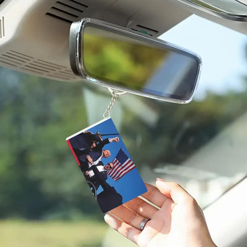 President Keychain Pendant President Campaign Pendant Patriotic Design Acrylic For Fans Coworkers For Men Women