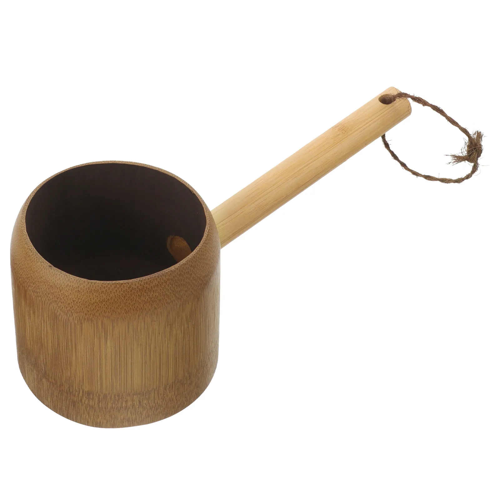 Bamboo Bath Rinse Cup Water Ladle Shower Short Handle Bath Scoop Bathroom Water Bucket Pourer Rinse Cup Dippers