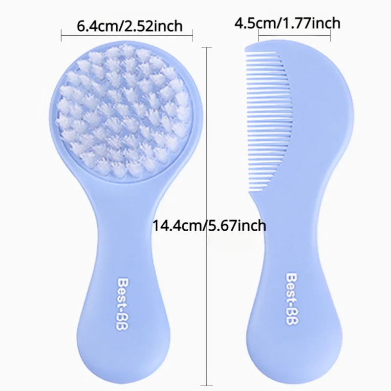 Baby Comb & Brush Set Kids Bath Accessories Kit Baby Soft Bristle Brush Nylon Soft Baby Shampoo Hair Brush for Newborns & Babies