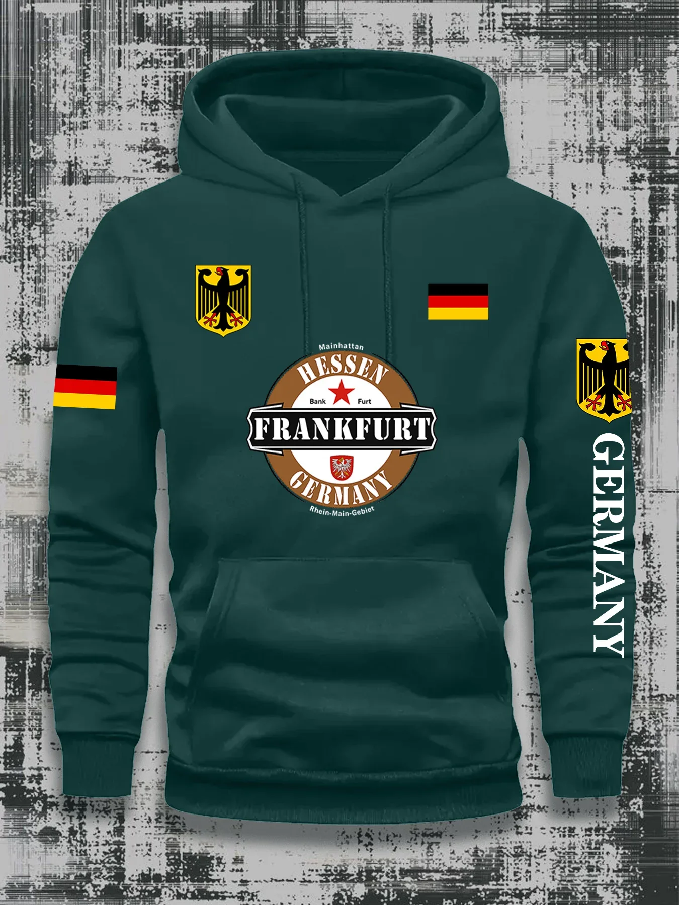 GERMANY FRANKFURT Sudadera con capucha para hombre y mujer, para deportes al aire libre, estilo informal, para aventura, Fitness, primavera, verano, otoño e invierno