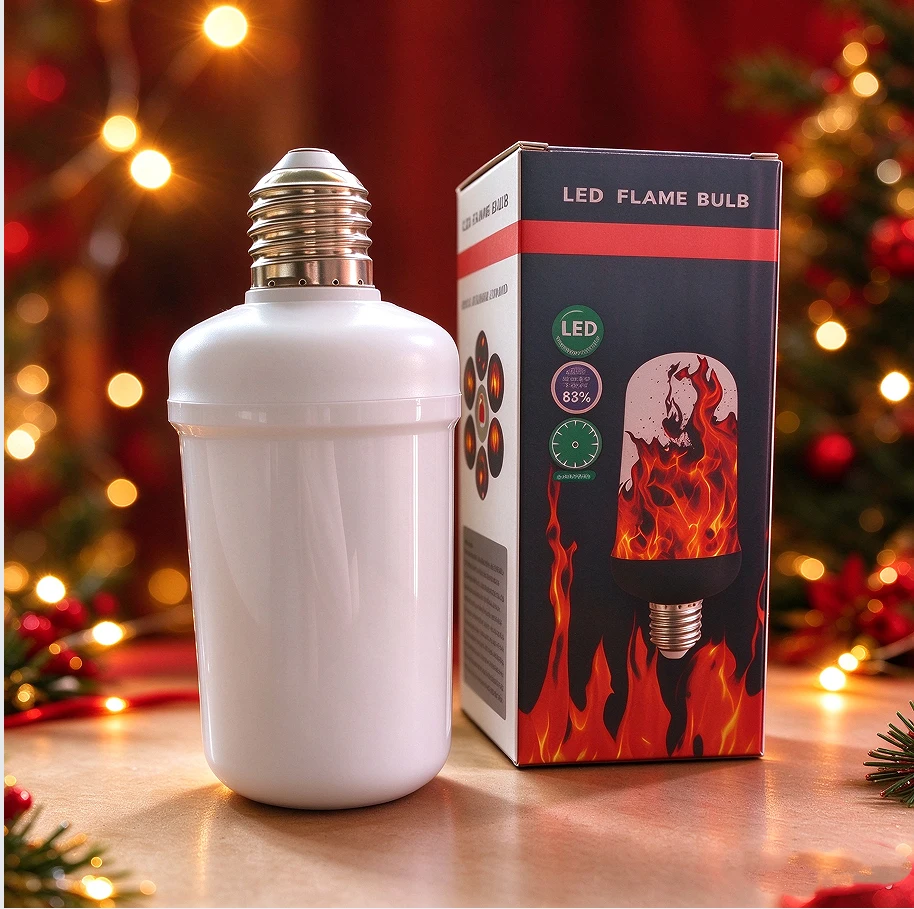 4 Modes  Flame Flickering Light Bulbs E27 Fire LED Bulb for Halloween Christmas Decorations  Party Outdoor Indoor Home Decor