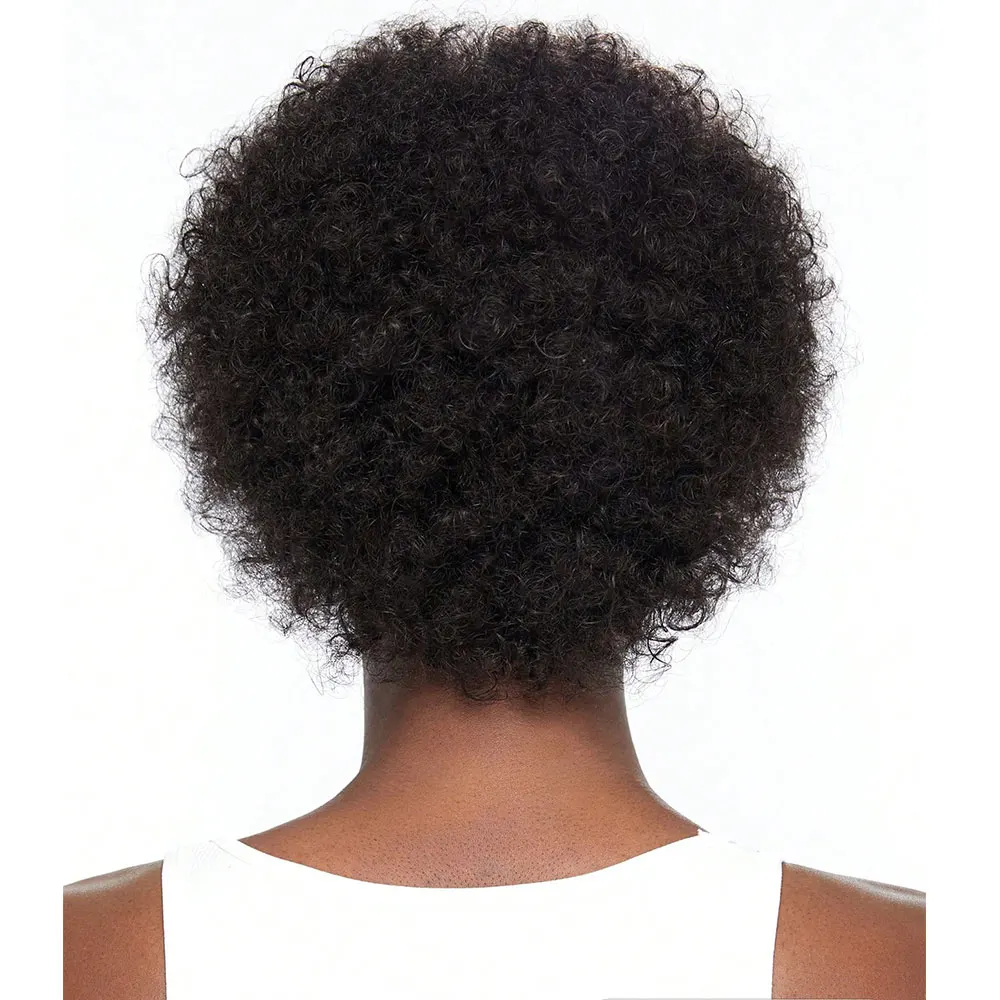 Short Curly Wigs Afro Kinky Curly Wigs Human Hair Pixie Cut Curly Afro Wigs for Black Women Full Machine Brown Red Highlight Wig