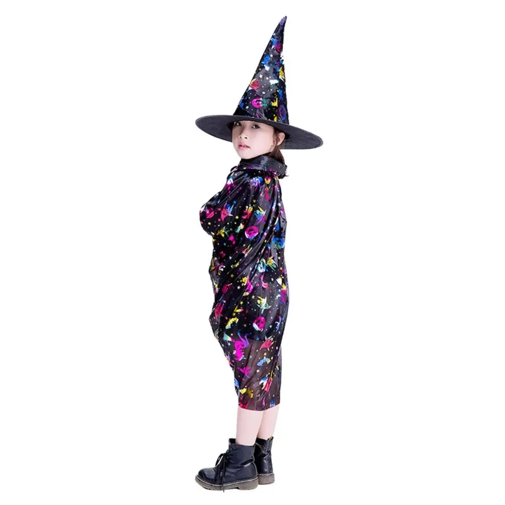 

Star Witch Cloak Cape with Hat Multicolor Sequin Halloween Clothing Halloween Clothing Cloak Sets Witch Cloak Cape Robe Girls